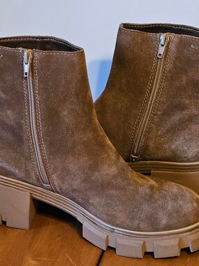 Steve Madden Taupe Suede Ankle Boots